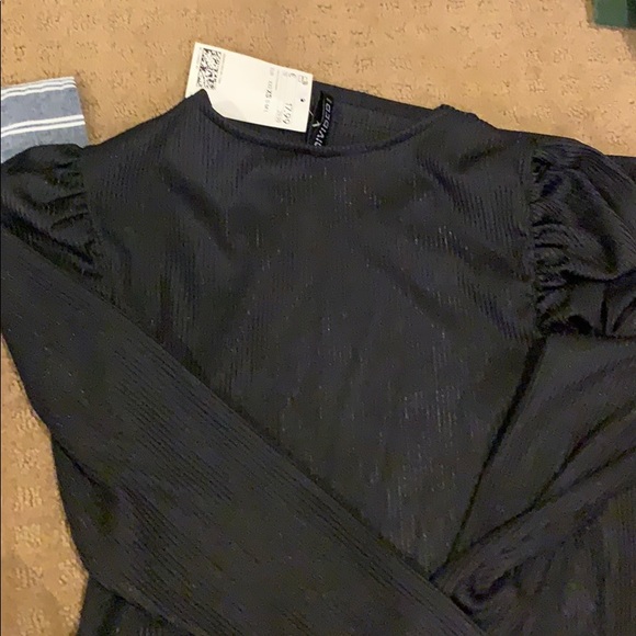 HM long sleeve black body on dress with shoulder - Picture 1 of 3